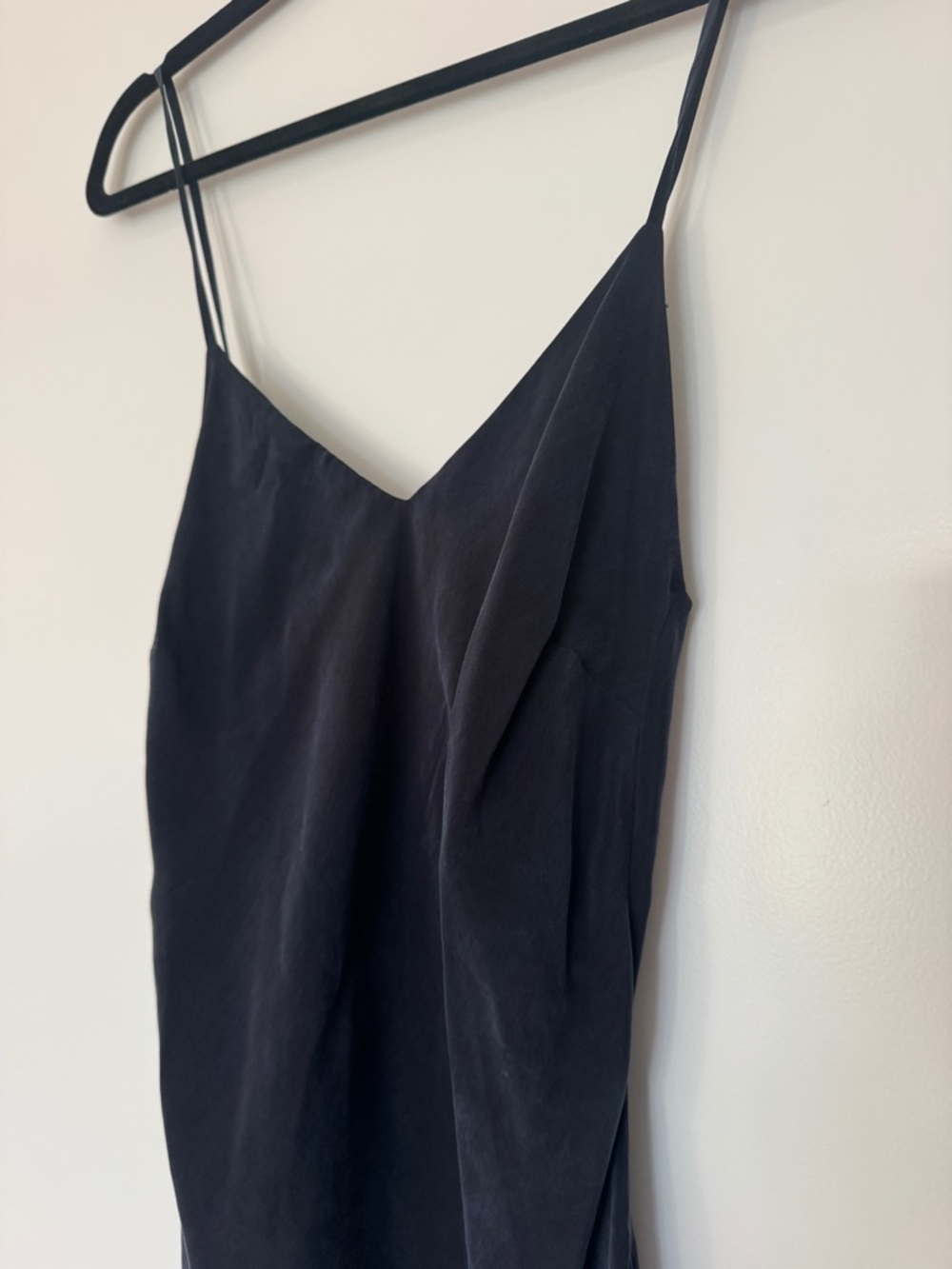 Ag Adriano Goldschmied Navy Blue Maxi Slip Dress with Thin Straps